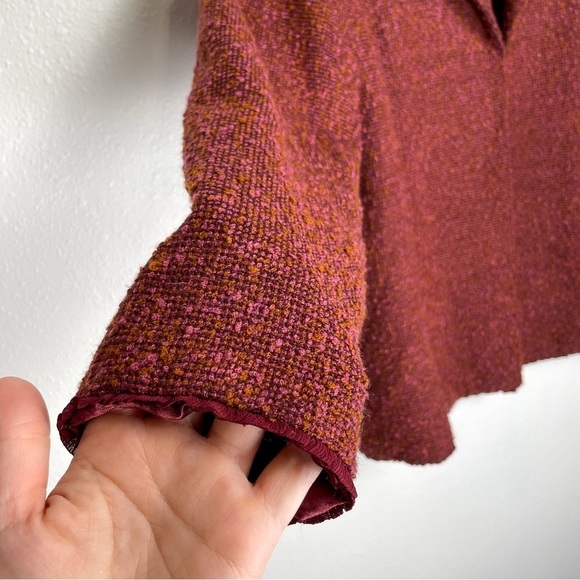 VTG Studio works pink & red tweed style blazer/jacket with tulle ruffle details - Picture 4 of 8